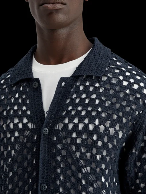 Crochet knitted polo short sleeve