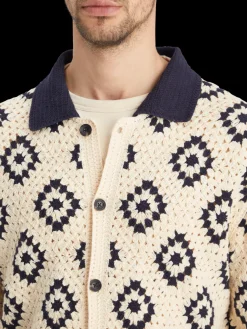 Crochet knitted shirt long sleeves