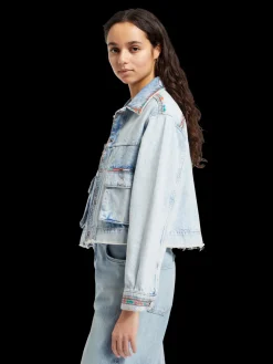 CROPPED DENIM JACKET - SEA STAR
