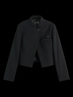 CROPPED TAILORED GABARDINE BLAZER