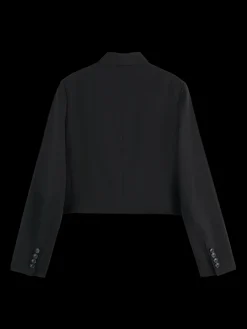 CROPPED TAILORED GABARDINE BLAZER