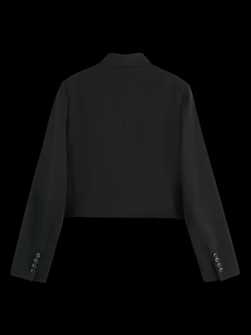 CROPPED TAILORED GABARDINE BLAZER