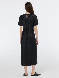 Crushed Satin Wrap Dress