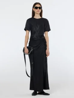 Crushed Satin Wrap Top