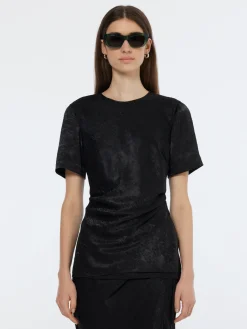 Crushed Satin Wrap Top