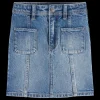 DENIM PATCH POCKET SKIRT - DREAM CATCHER