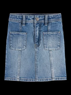 DENIM PATCH POCKET SKIRT - DREAM CATCHER