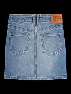DENIM PATCH POCKET SKIRT - DREAM CATCHER