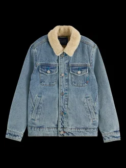DENIM WORKWEAR JACKET WITH TEDDY LINING