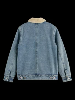 DENIM WORKWEAR JACKET WITH TEDDY LINING
