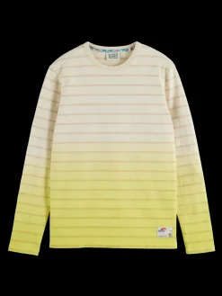 Dip dye striped ls t-shirt