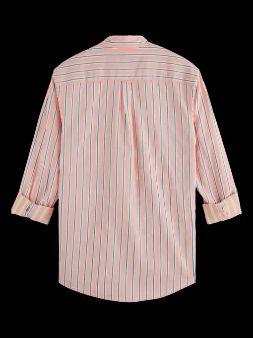 Dobby stripe roll up sleeves