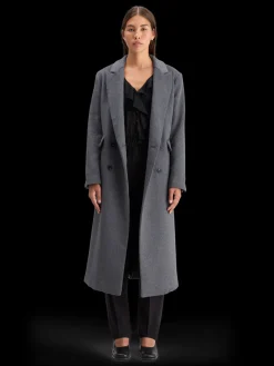 DOUBLE BREASTED TAILORED WOOL BLEND COAT