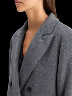 DOUBLE BREASTED TAILORED WOOL BLEND COAT
