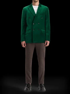 DOUBLE-BREASTED VELVET PARTY BLAZER