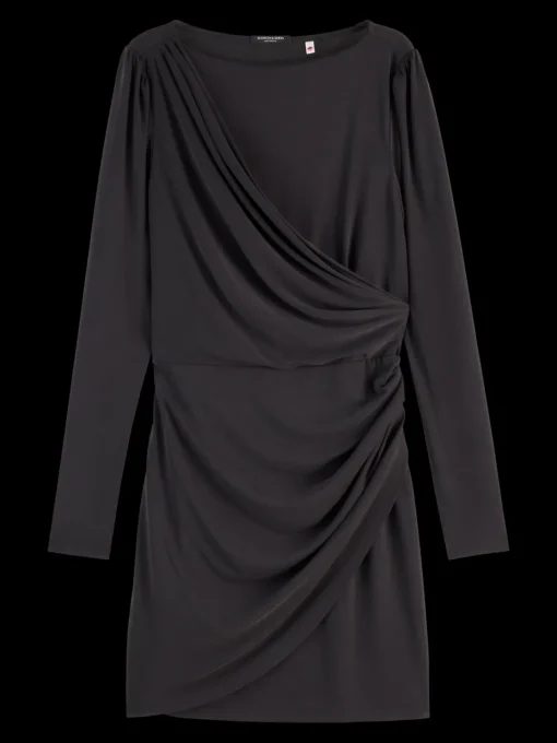 DRAPED LONG SLEEVE DRESS