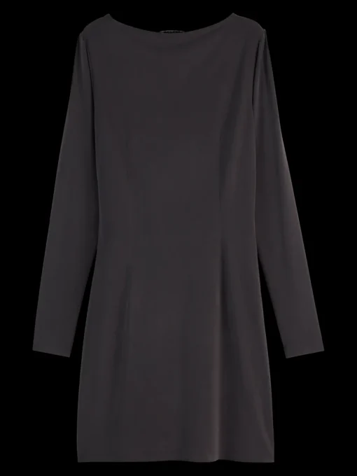 DRAPED LONG SLEEVE DRESS