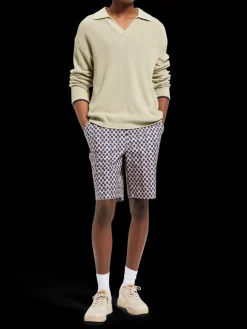 Drift- printed lightweight cotton canvas short
