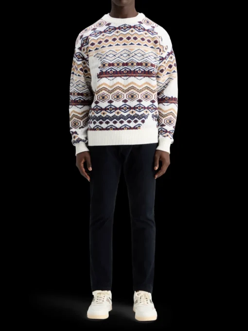 Dropped shoulder jacquard all over