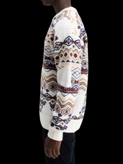 Dropped shoulder jacquard all over