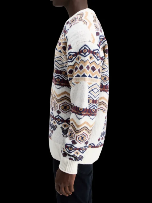 Dropped shoulder jacquard all over