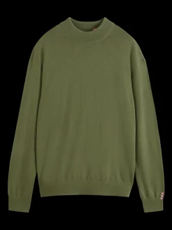 Dropped shoulder mock neck