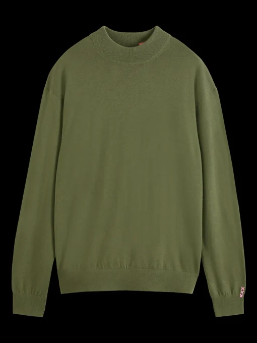 Dropped shoulder mock neck