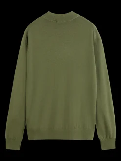 Dropped shoulder mock neck