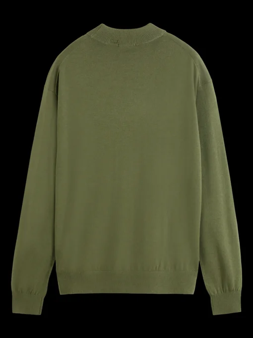 Dropped shoulder mock neck