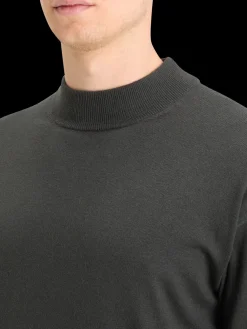DROPPED SHOULDER MOCK NECK SWEATER