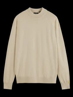 DROPPED SHOULDER MOCK NECK SWEATER