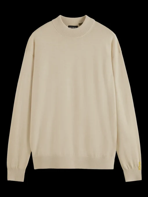 DROPPED SHOULDER MOCK NECK SWEATER