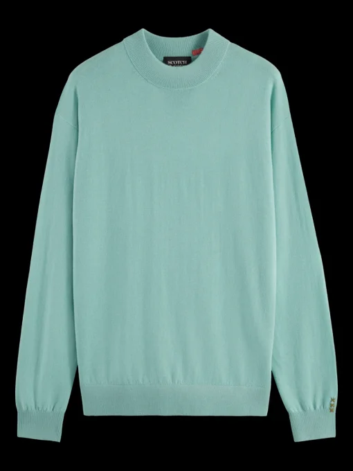 DROPPED SHOULDER MOCK NECK SWEATER