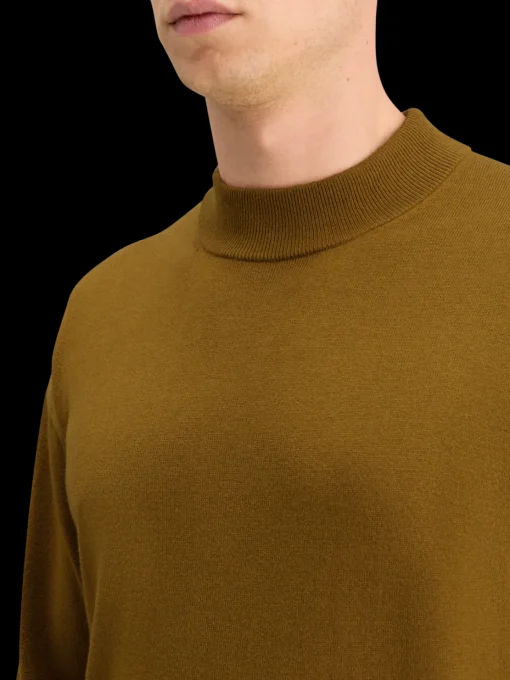 DROPPED SHOULDER MOCK NECK SWEATER