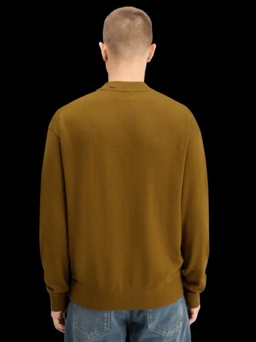 DROPPED SHOULDER MOCK NECK SWEATER