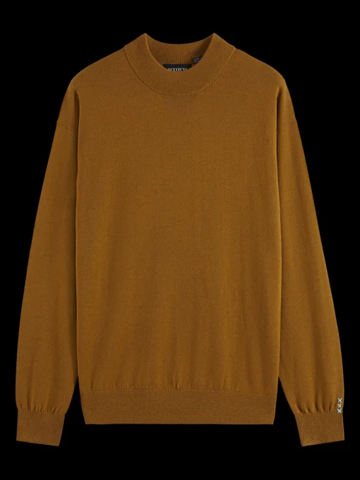 DROPPED SHOULDER MOCK NECK SWEATER