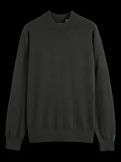 DROPPED SHOULDER MOCK NECK SWEATER
