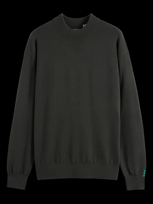 DROPPED SHOULDER MOCK NECK SWEATER