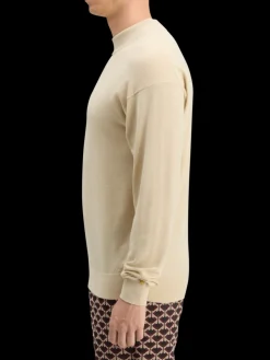 DROPPED SHOULDER MOCK NECK SWEATER