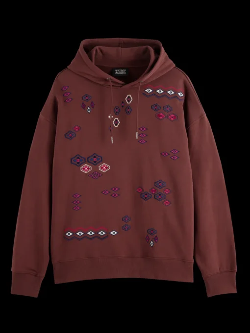 Embroidered artwork hoodie