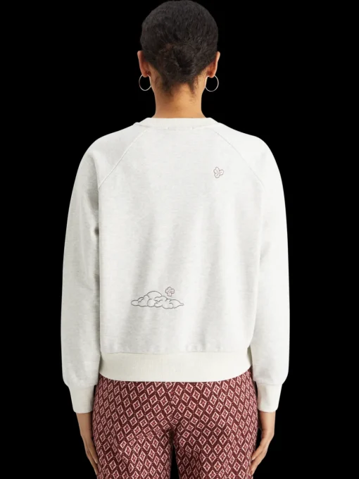 Embroidered raglan relaxed fit sweatshirt