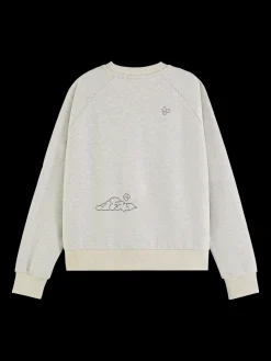 EMBROIDERED RAGLAN RELAXED FIT SWEATSHIRT