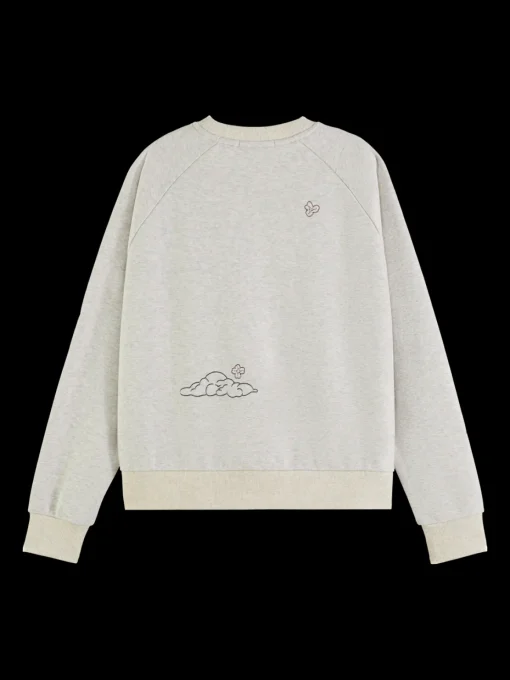 EMBROIDERED RAGLAN RELAXED FIT SWEATSHIRT