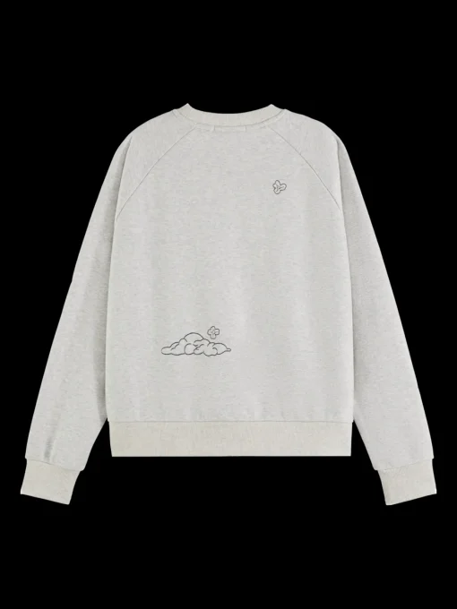Embroidered raglan relaxed fit sweatshirt