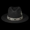 Embroidered straw panama hat