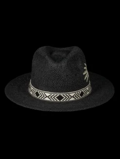 Embroidered straw panama hat