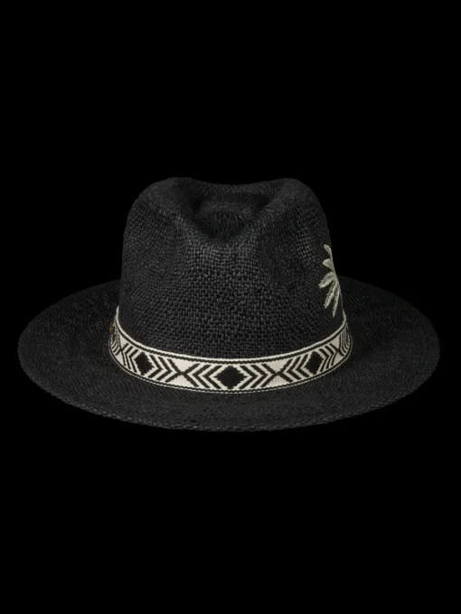 Embroidered straw panama hat