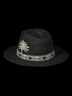 Embroidered straw panama hat