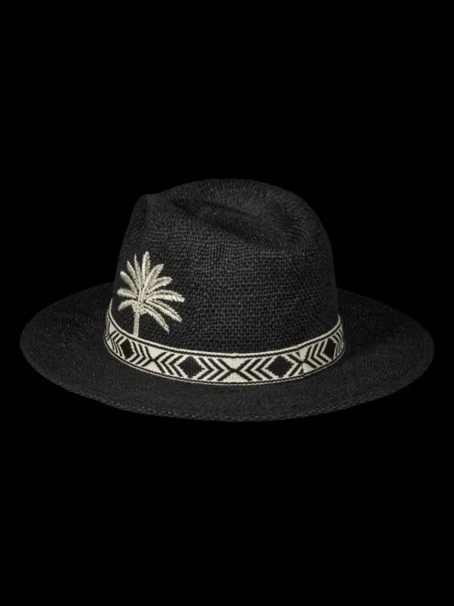 Embroidered straw panama hat