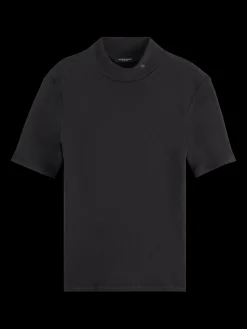 Essential mock neck rib t-shirt